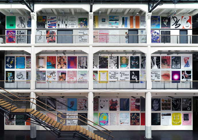 Poster installation by communication design students and professors (2017)